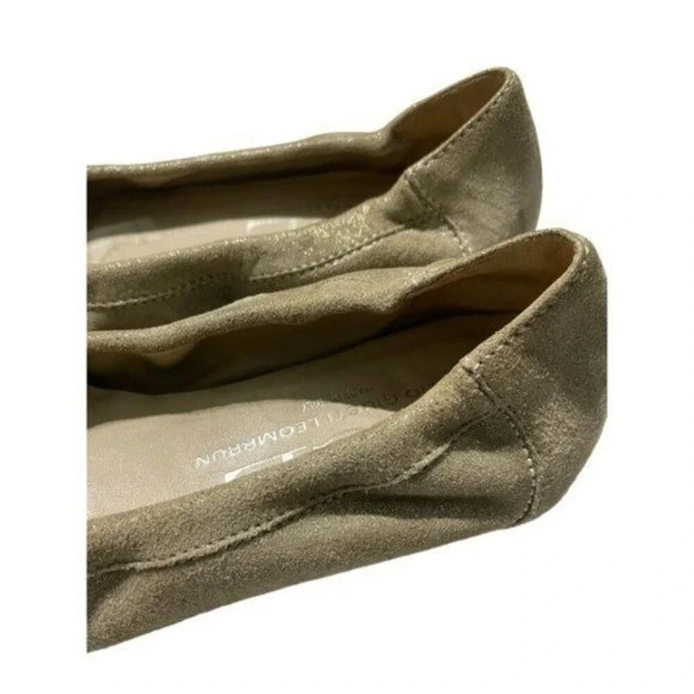 AGL Attilio Giusti Leombruni Ballet Flat Leather‎ Cap Toe Buckle Gray Size 36